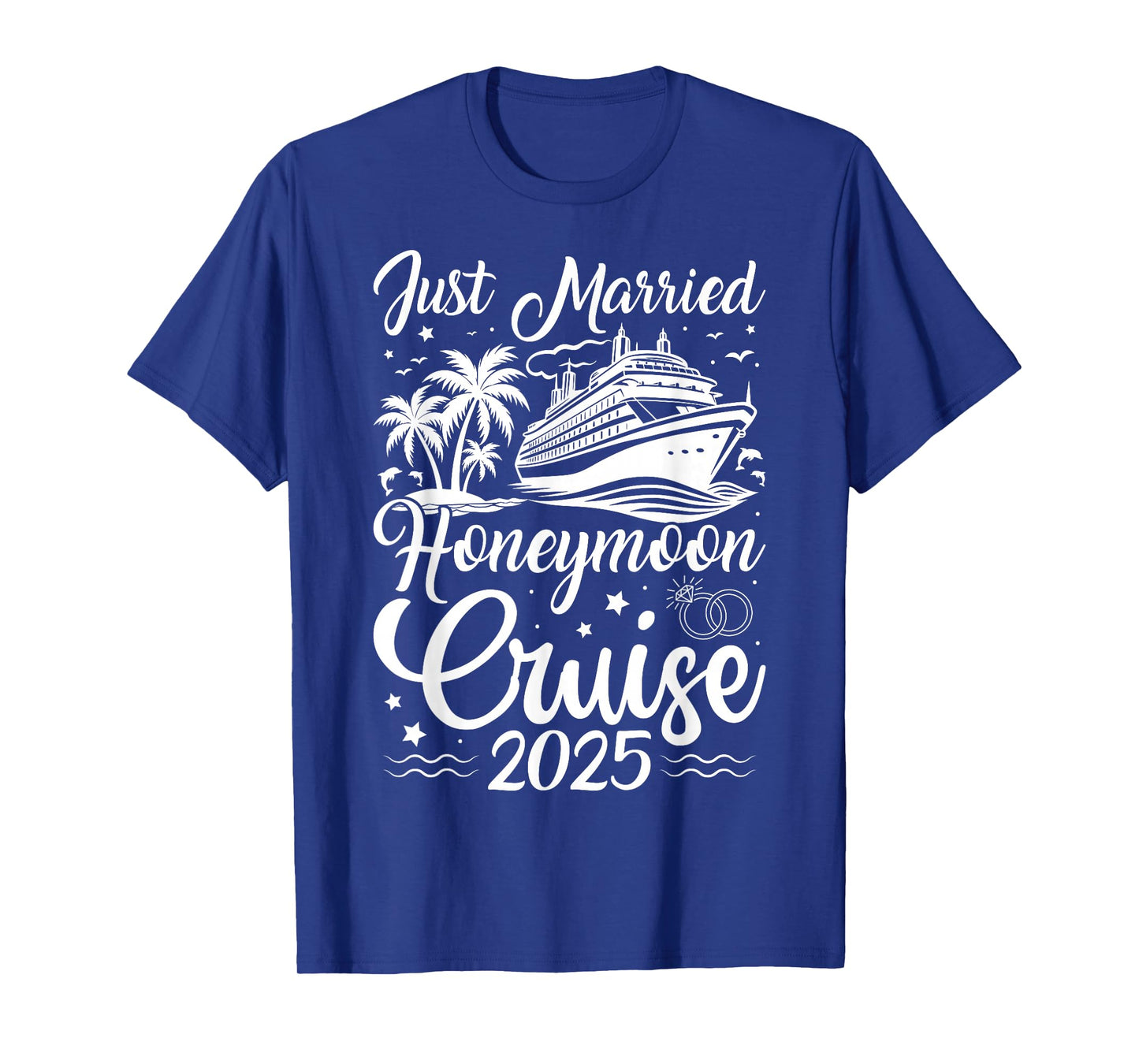 First Family Cruise for Married Couples 2025 Tee - Unisex Adults - Black - Small - Short Sleeve - T-Shirt - Honeymoon Cruise Theme - Newlyweds, Couples, Honeymooners, Cruisers