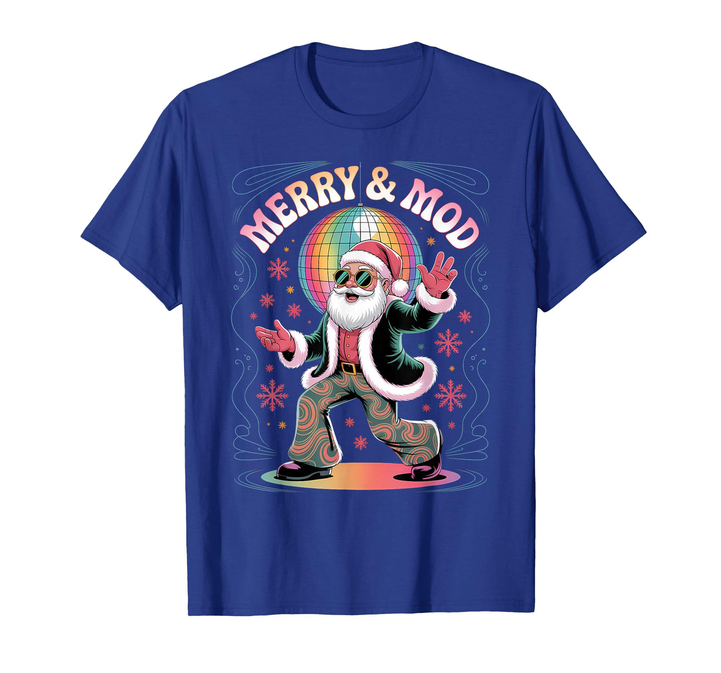 Merry and Mod Retro Santa Christmas Dance T-Shirt