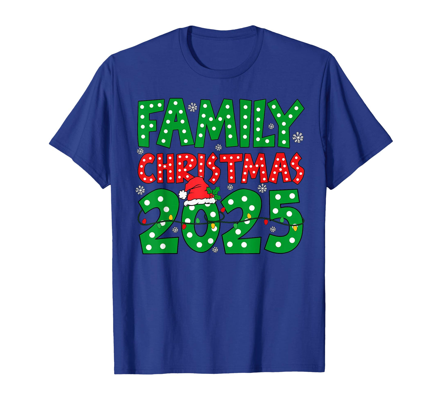 Family Christmas 2025 Xmas Lights Snowflake Pajamas Holiday T-Shirt