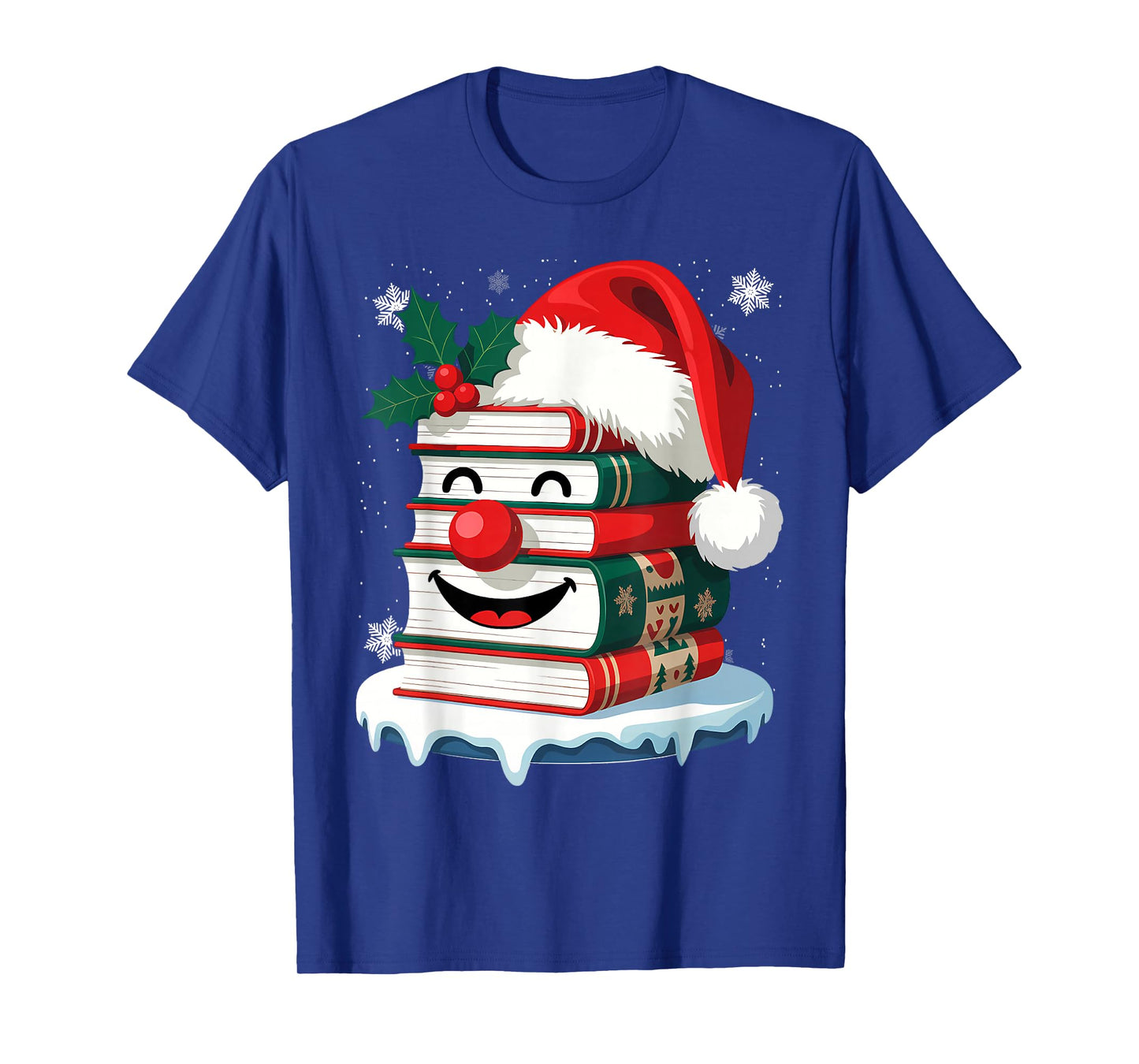 Librarian Book Santa Hat Reader Snow Pajamas Christmas T-Shirt