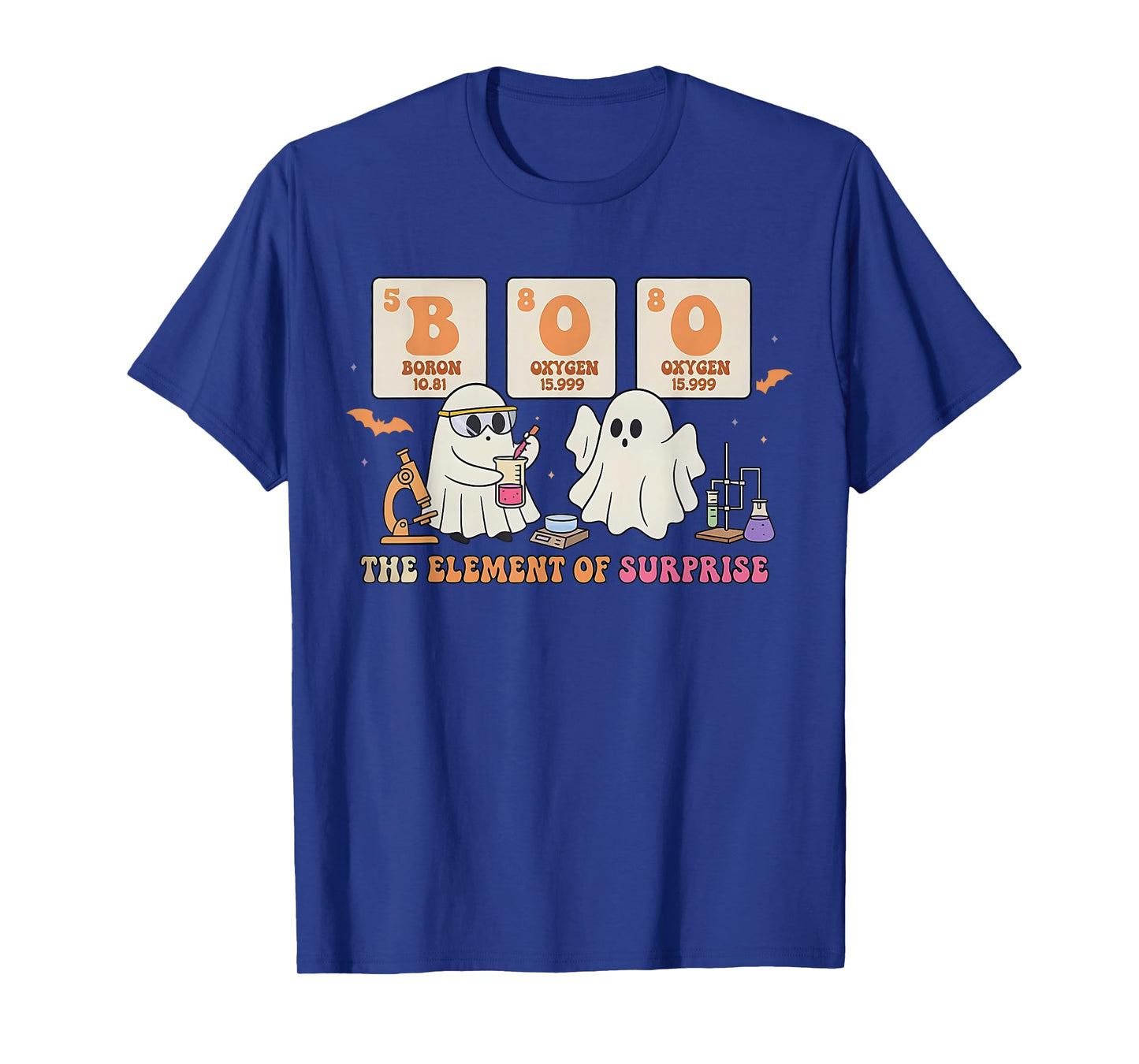 Halloween Science Teacher Ghost The Element of Surprise T-Shirt