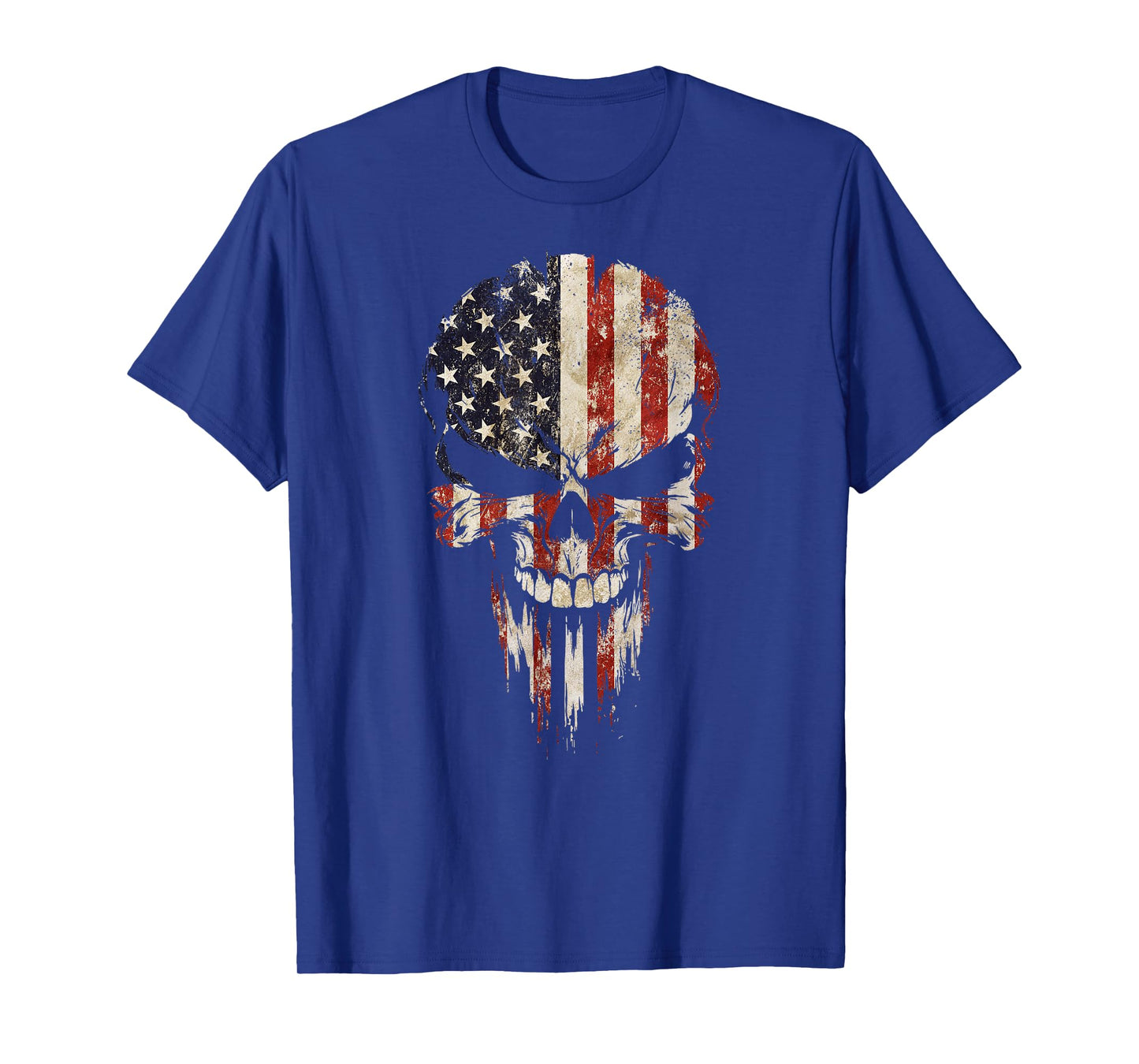 Vintage USA Flag Skull Patriotic T-Shirt