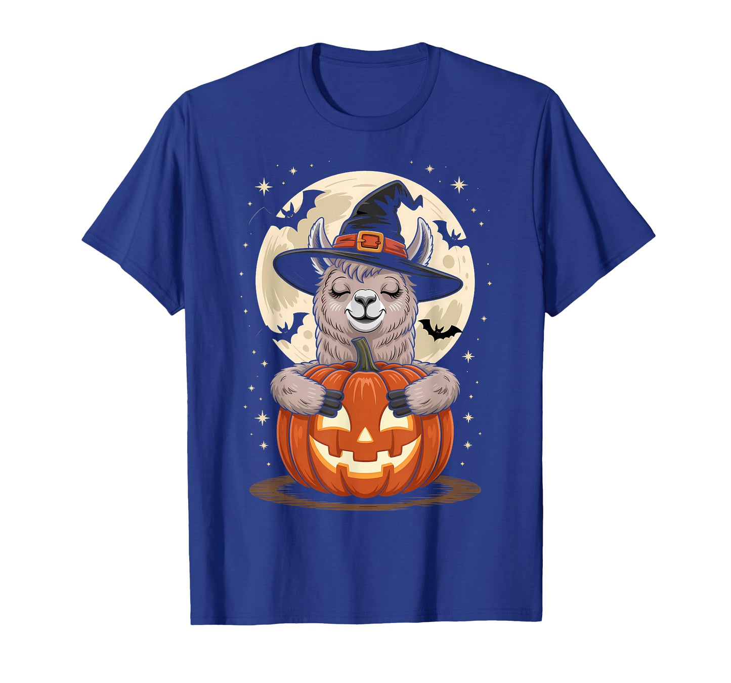 Halloween Llama Witch Hat Pumpkin Spooky T-Shirt