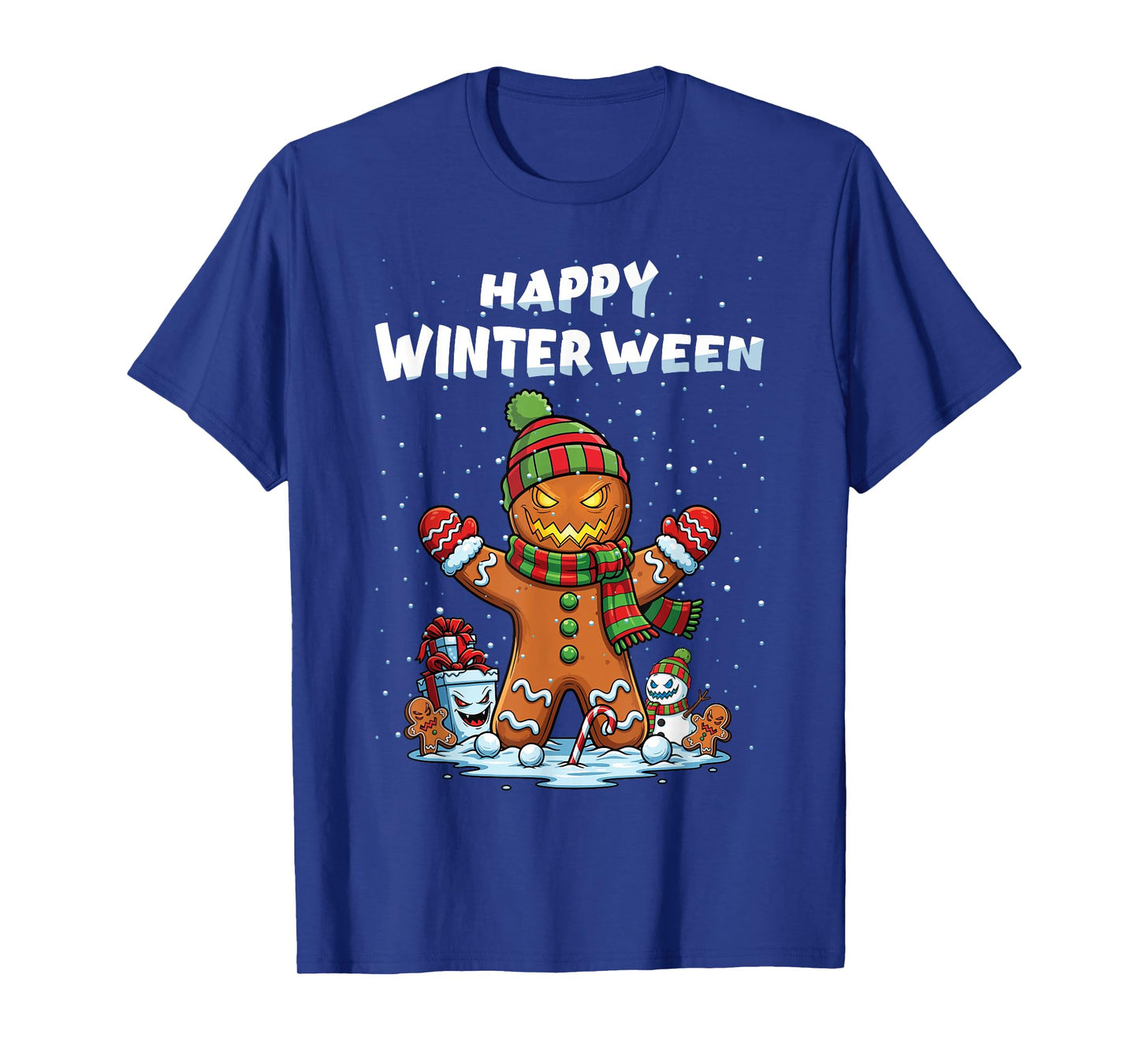 Happy Winterween Winter Halloween Christmas Creepy Snow Man T-Shirt