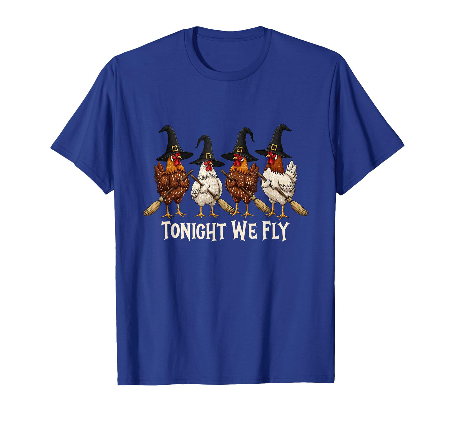 Tonight We Fly Halloween Chicken Witch Broom Salem Witch T-Shirt