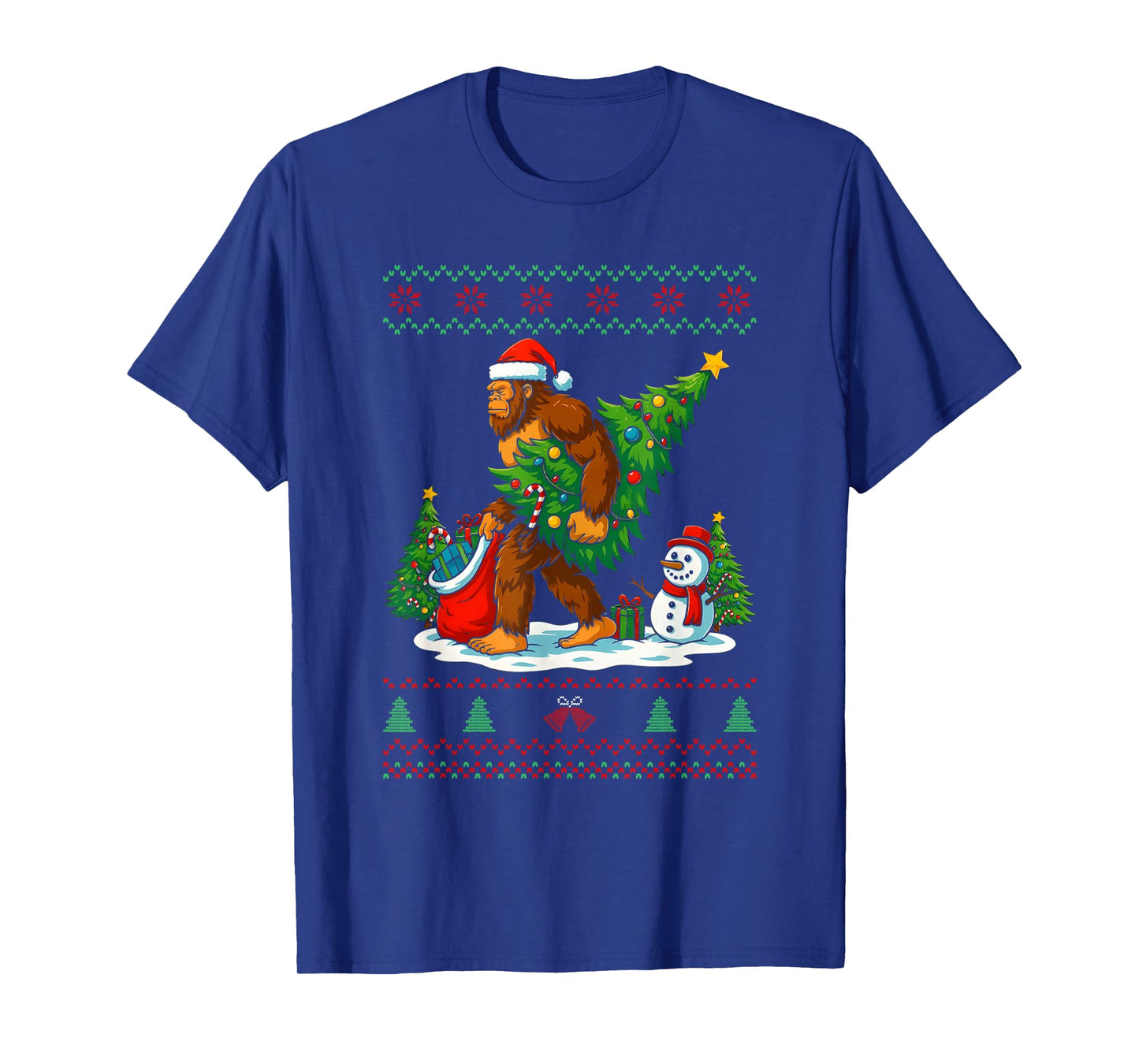 Most Wonderful Christmas Bigfoot Christmas Tree Lights Xmas T-Shirt