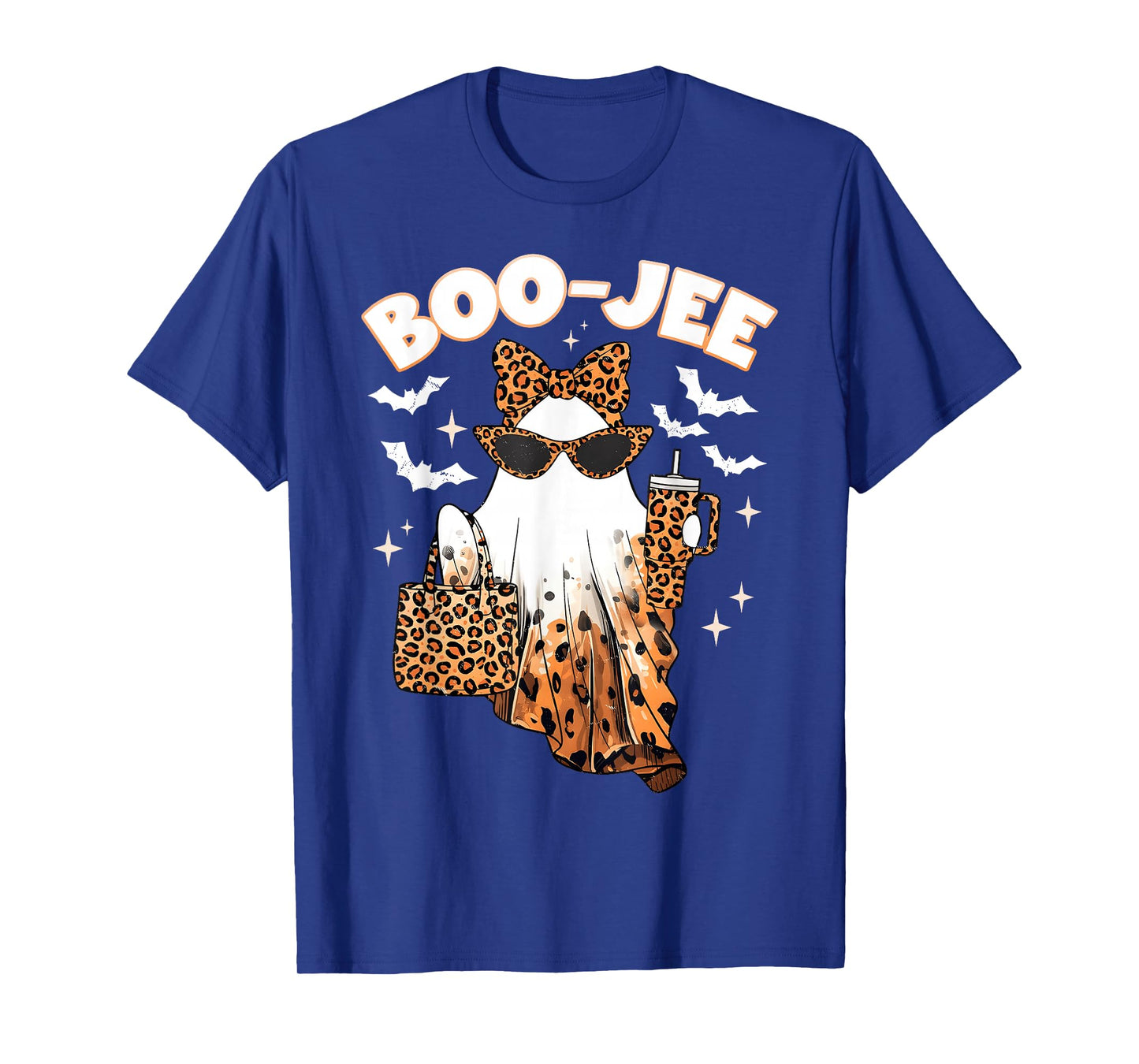 Coquette Leopard Ghost Coffee Boo-JEE Halloween Boujee Ghost T-Shirt