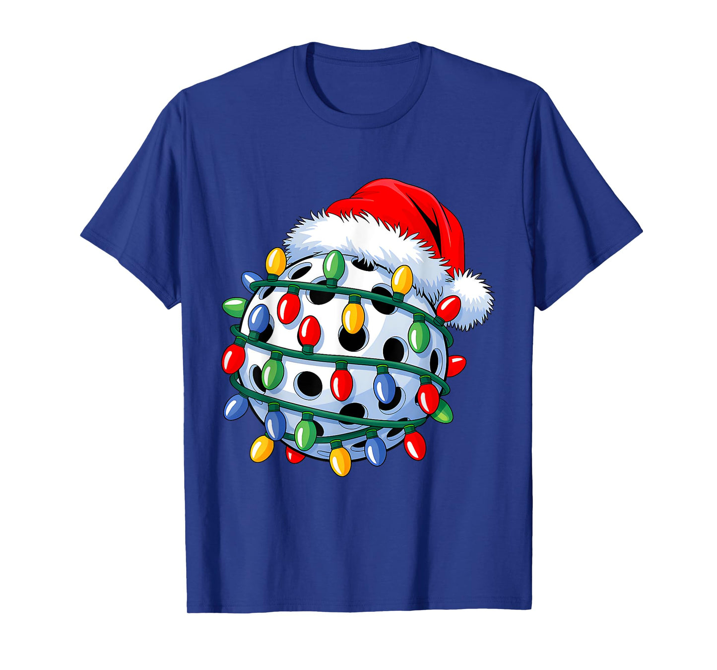 Pickleball Ball Santa Hat Christmas Pickleball Xmas Lights T-Shirt