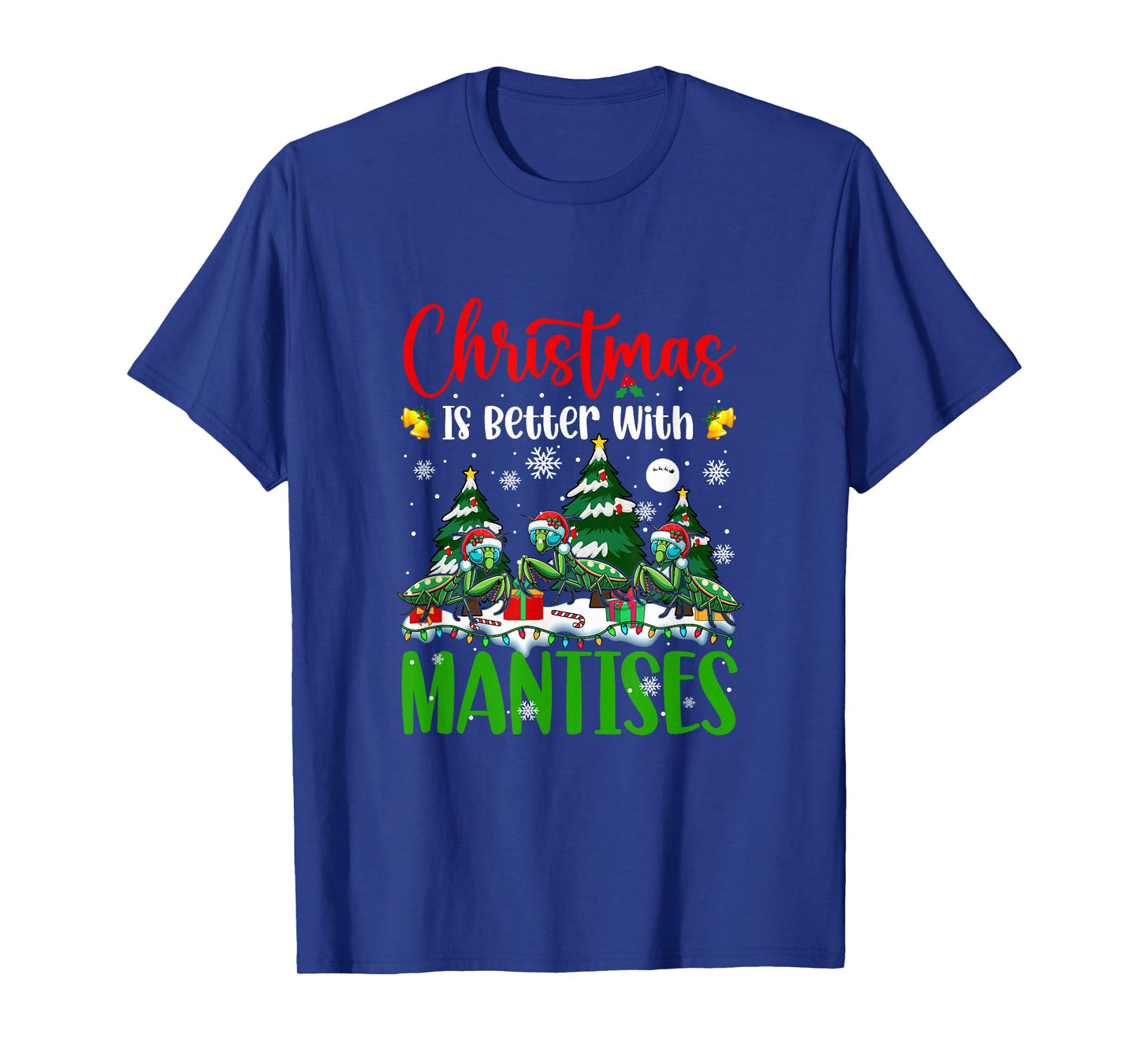 Xmas is Better Funny Joke Mantises Lover Christmas Tree T-Shirt