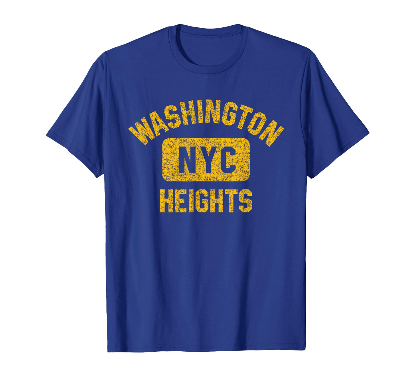 Washington Heights NYC Gym Style Distressed Amber Print T-Shirt