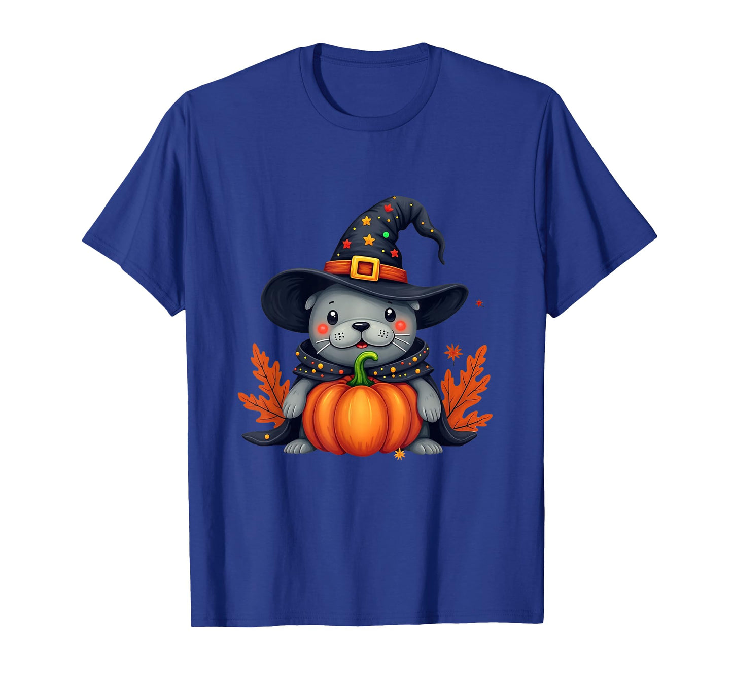 Boo JEE Manatee Witch Hat Pumpkin Halloween Costume Spooky T-Shirt