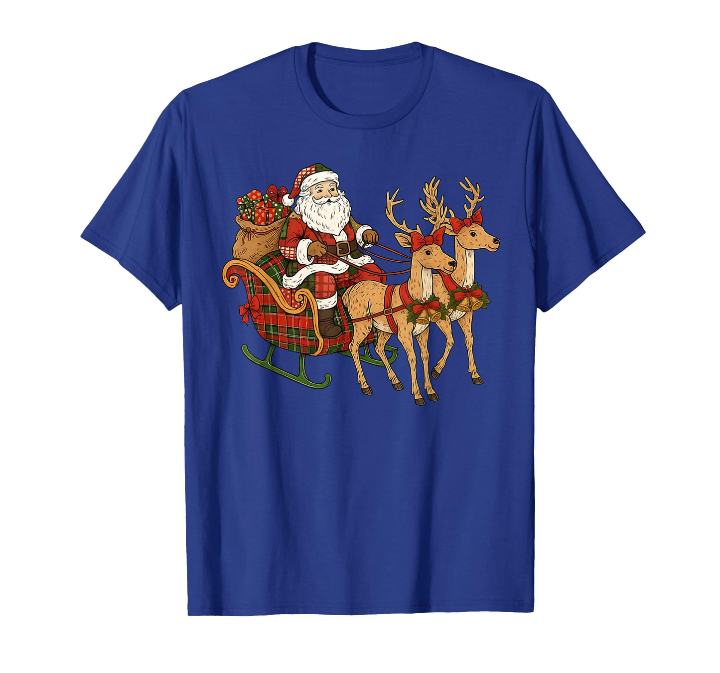 Merry Christmas Santa Reindeer Snowman Family Men Women Kids T-Shirt