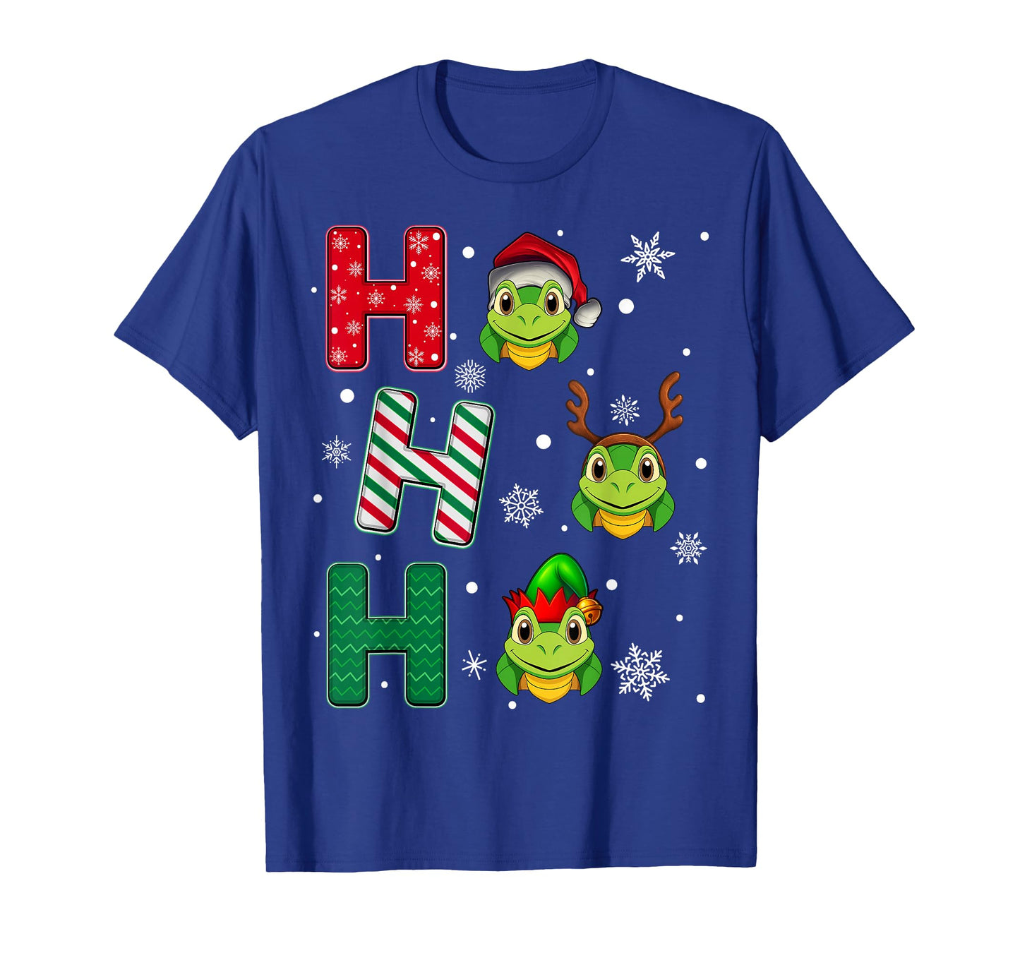 Ho Ho Ho Turtle Animal Matching Santa Elf Xmas T-Shirt