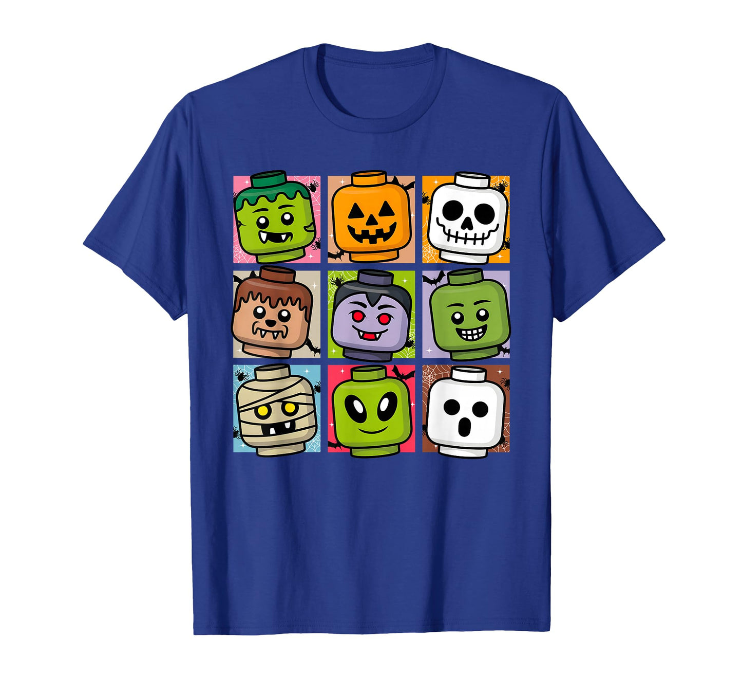 Halloween Building Brick Head Pumpkin Ghost Zombie Boys T-Shirt