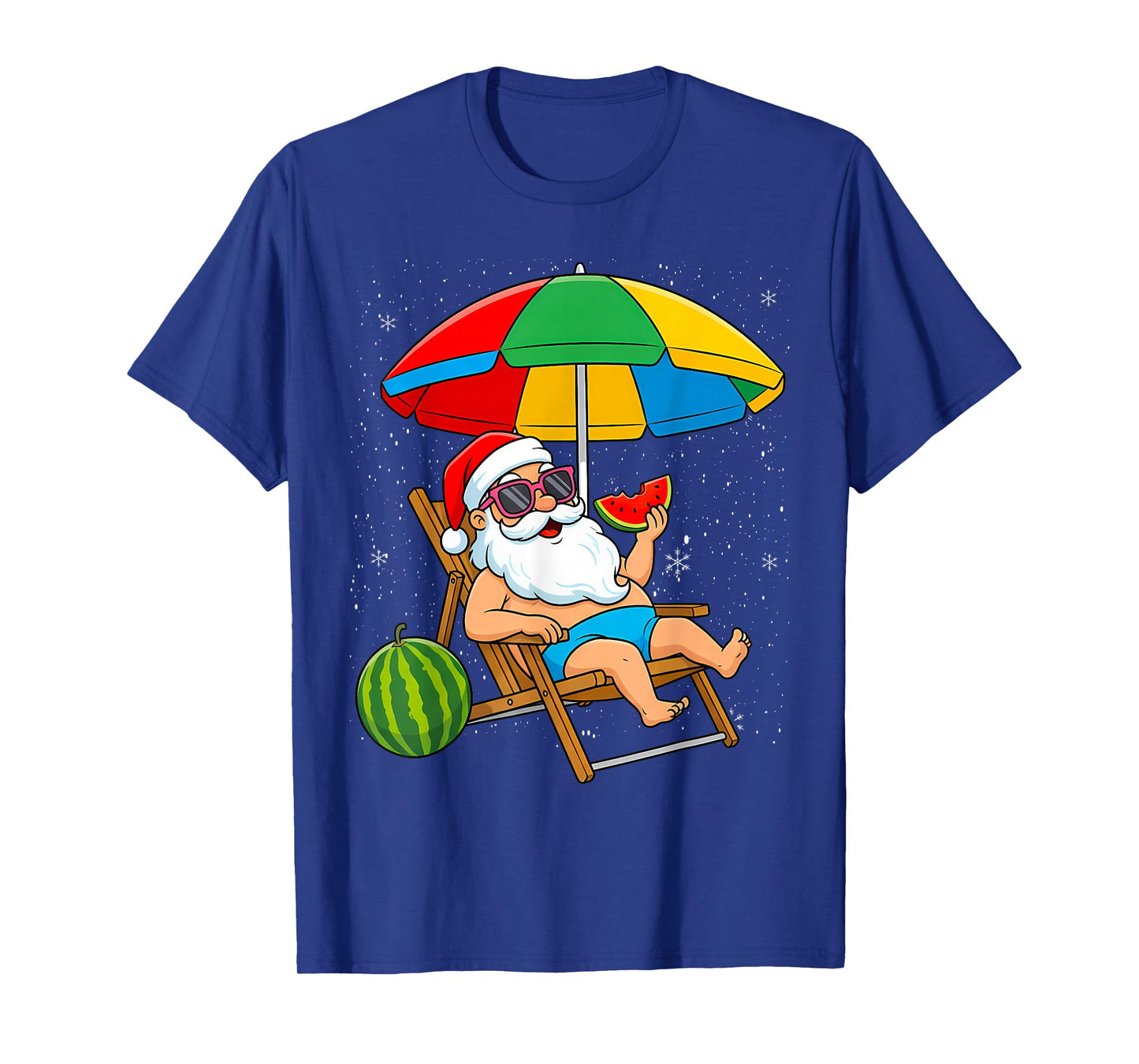 Watermelon Funny Santa Christmas in July Hawaiian Xmas T-Shirt