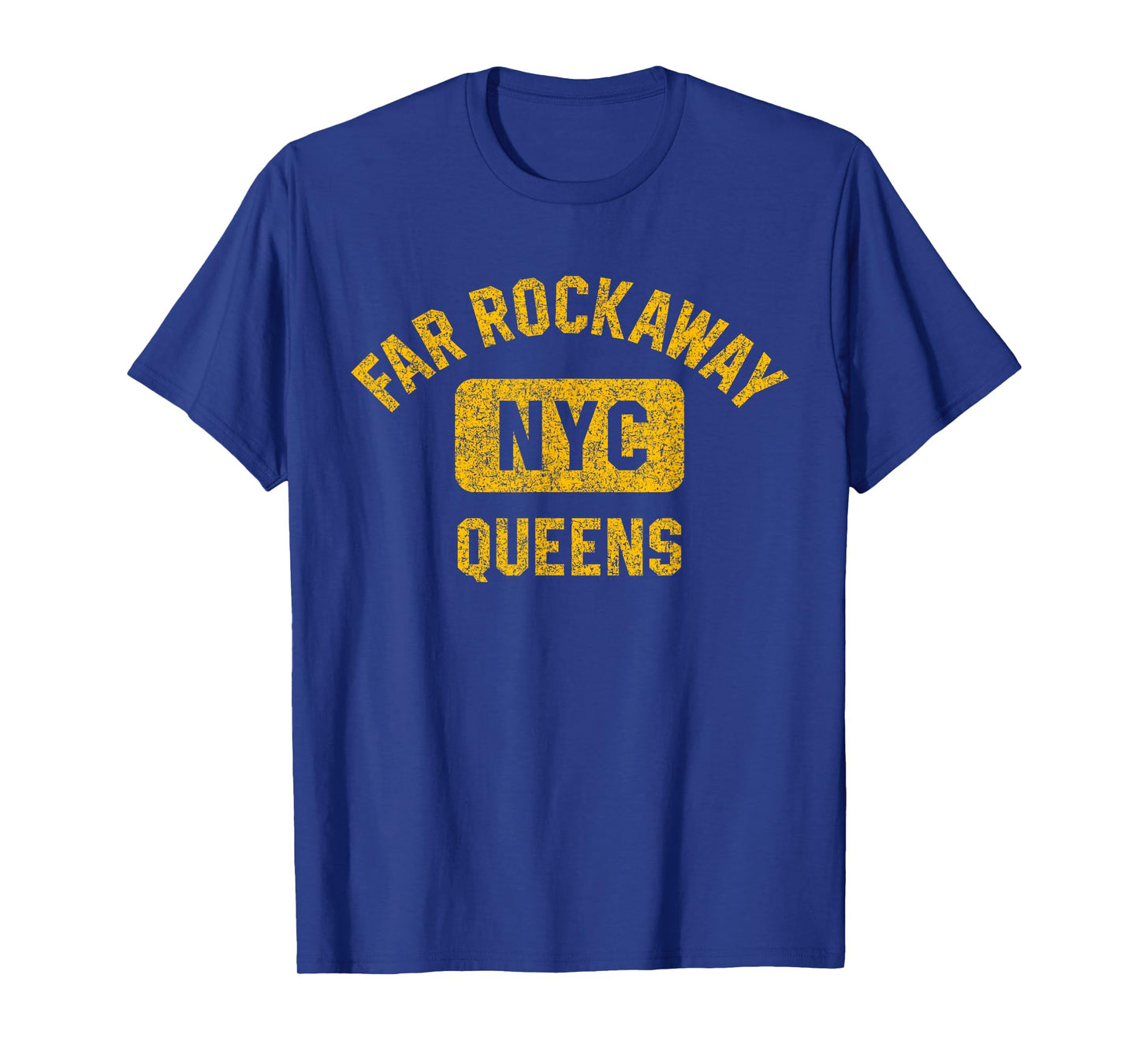 Far Rockaway Queens NYC Gym Style Distressed Amber Print T-Shirt