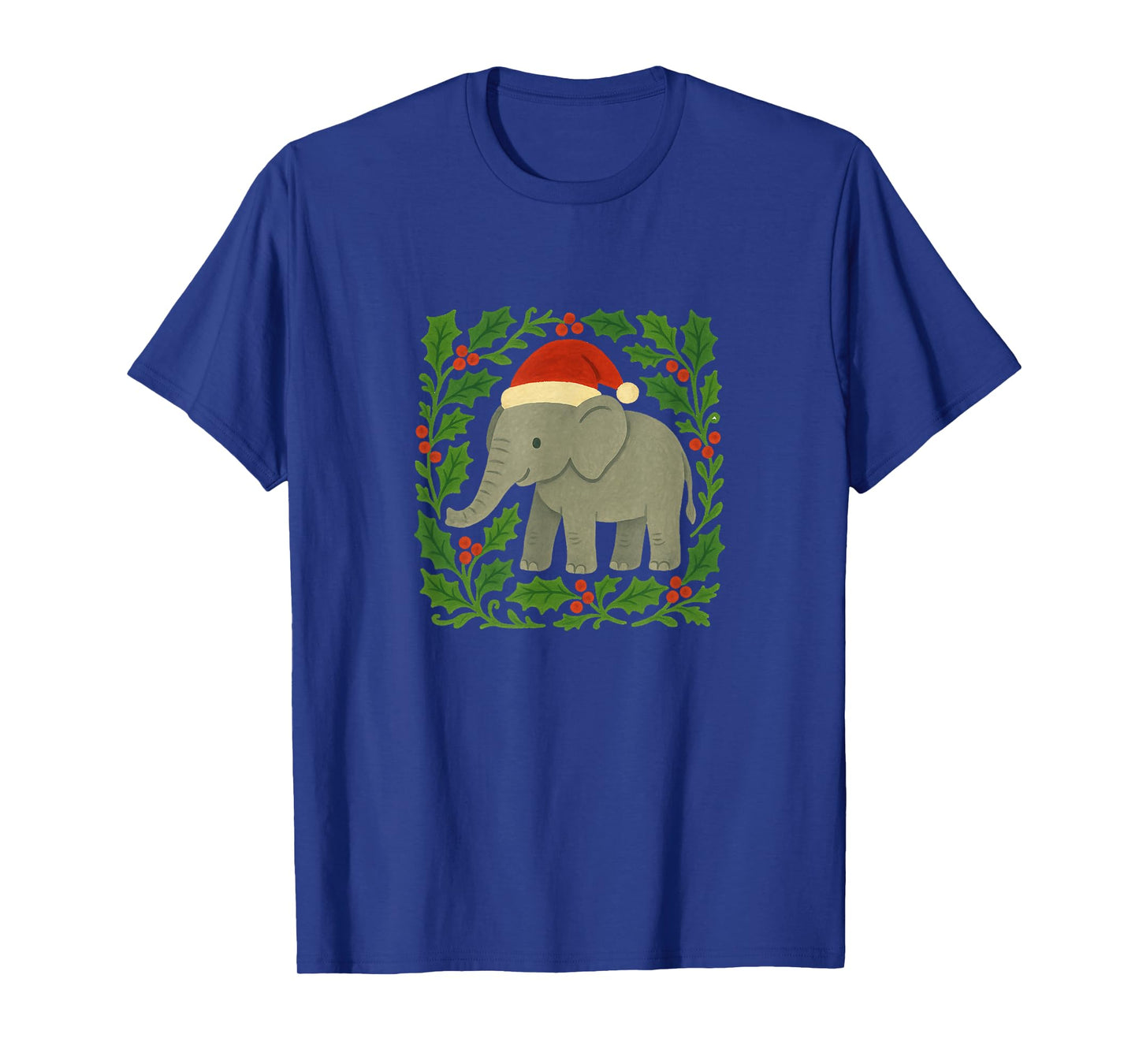 Elephant Wearing a Santa Hat Christmas Safari Holiday T-Shirt
