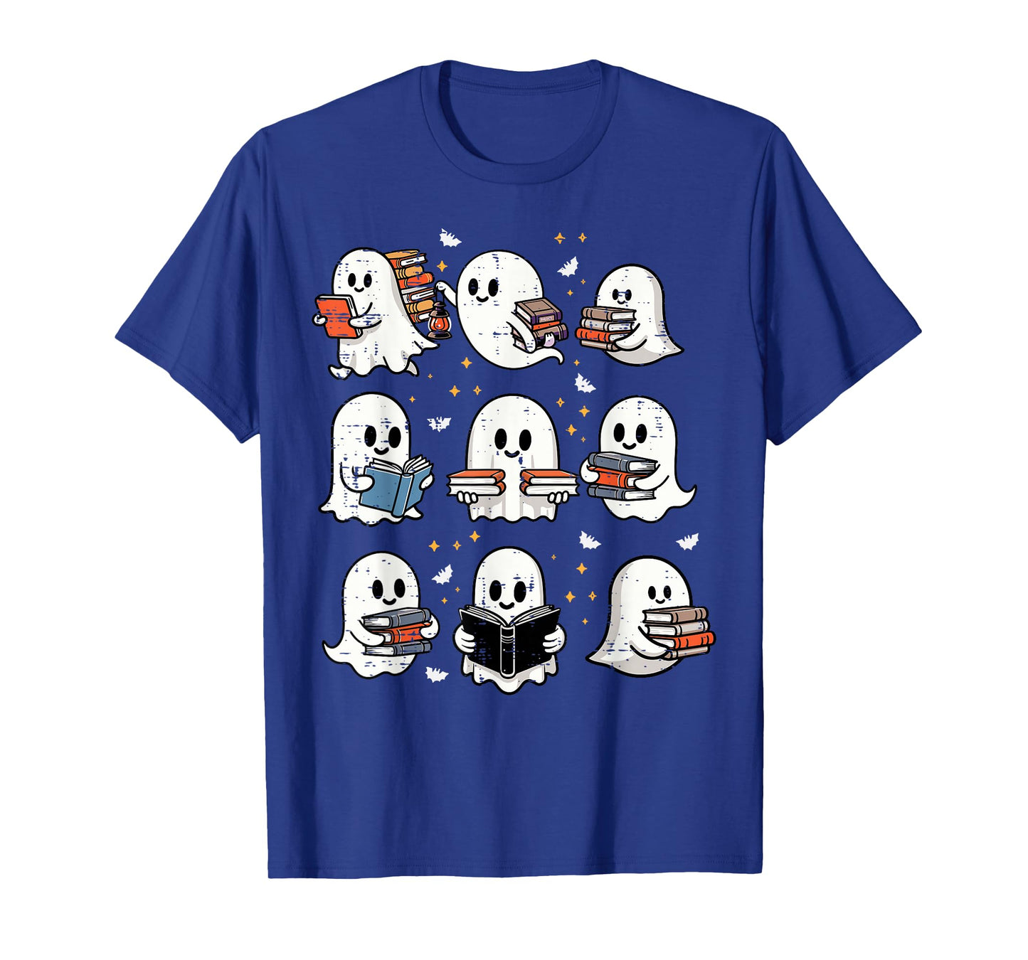 Ghosts With Books Library Halloween Men Women Kids Teacher T-Shirt