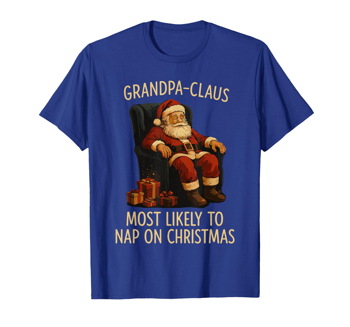 Most Likely to Nap on Christmas Shirt Men Xmas Grandpa Claus T-Shirt