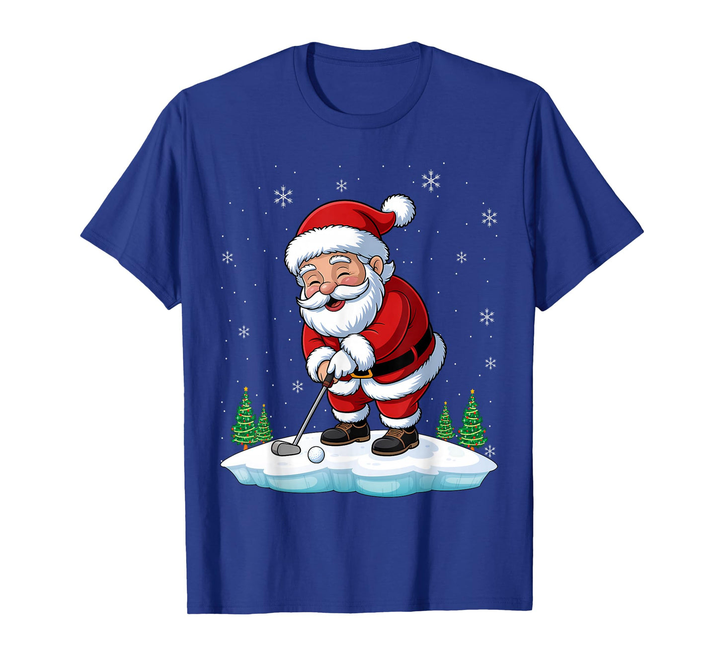 Christmas Golf Santa Claus Swing Funny T-Shirt