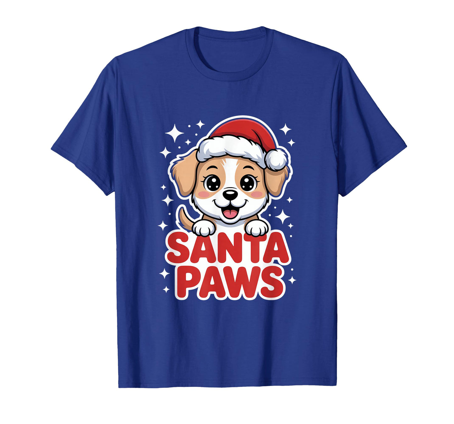 Santa Paws Cute Puppy in Santa Hat Christmas Dog T-Shirt