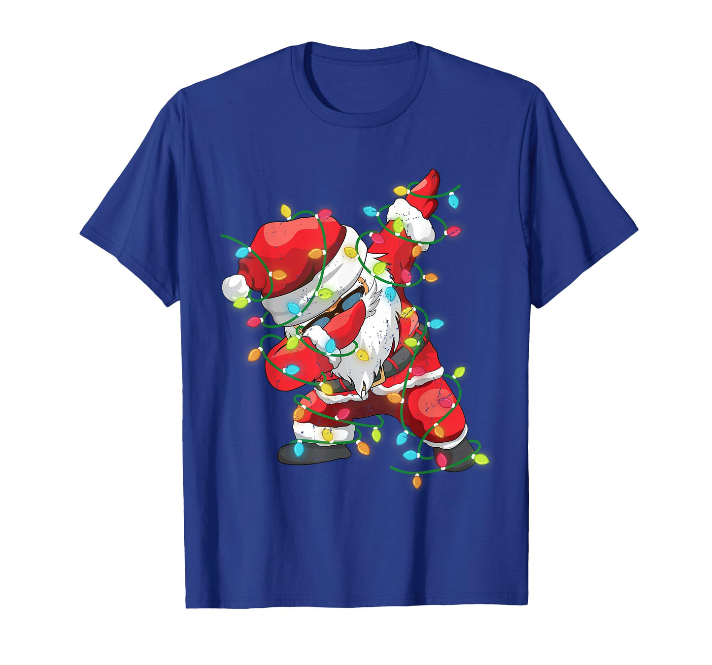 Christmas Dabbing Santa Xmas Lights Girls Boys Teens Kids T-Shirt