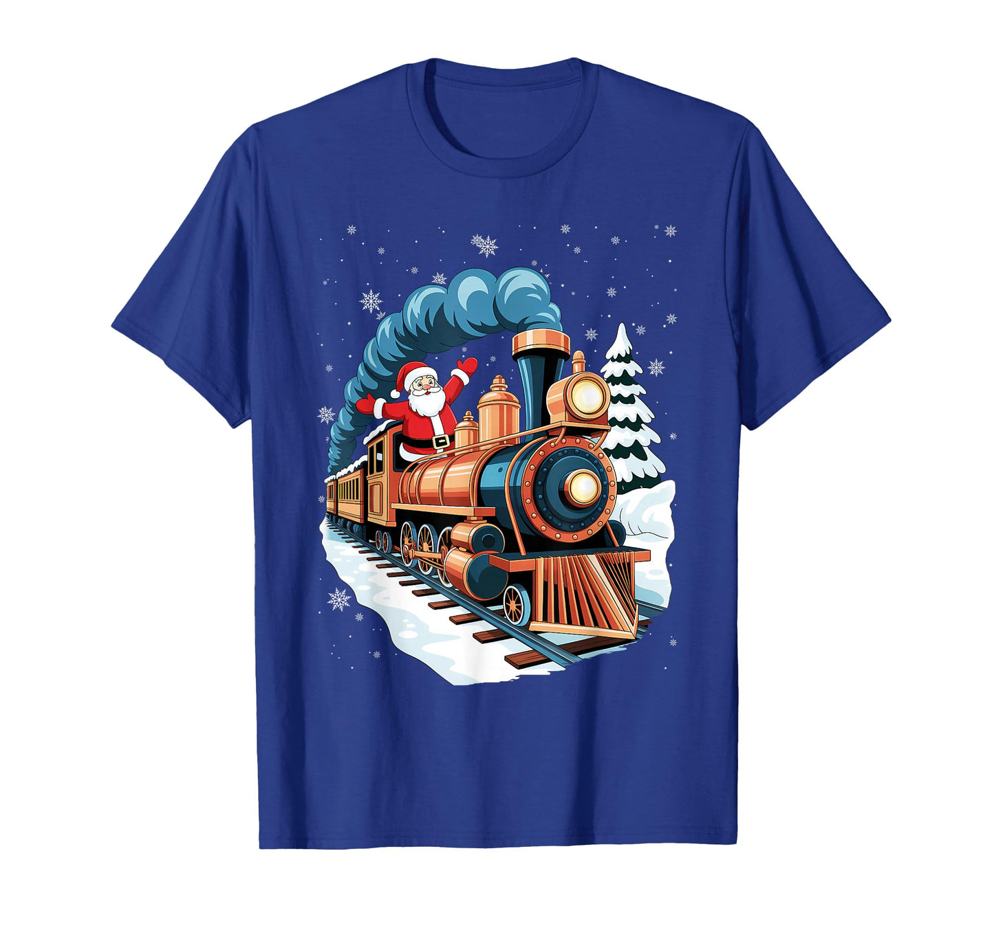 Locomotive Train Santa Hat Christmas Pajama Cool X-Mas T-Shirt