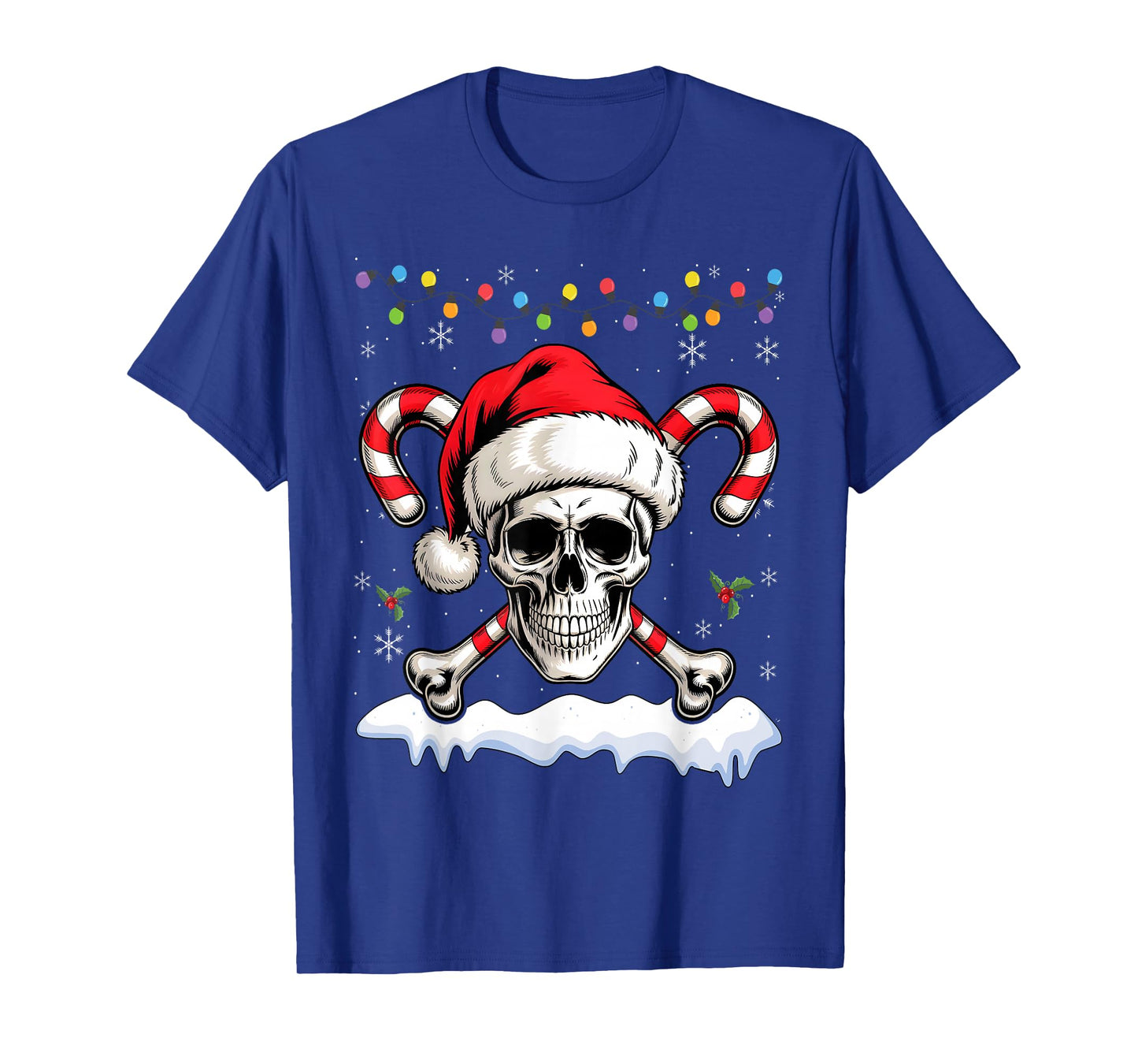 Pirate Christmas Jolly Roger Santa Hat T-Shirt