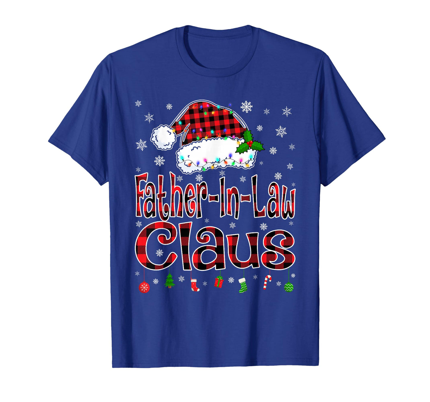 Father-in-Law Claus Christmas Lights Xmas Pajama Family Tees T-Shirt