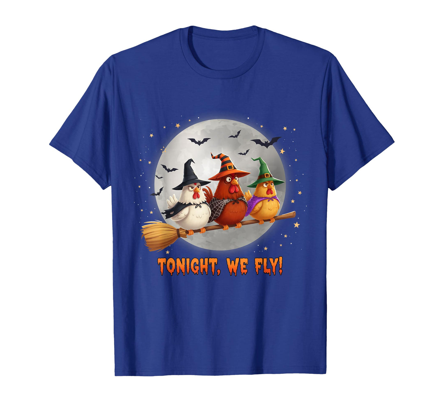 Tonight We Fly Funny Chicken Witch Spooky Season Farm Ghost T-Shirt