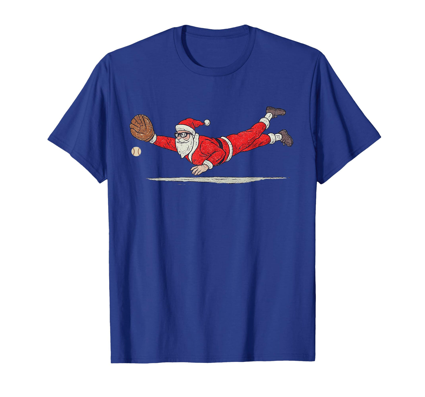Santa Claus Playing Baseball Xmas Holiday Funny Christmas T-Shirt