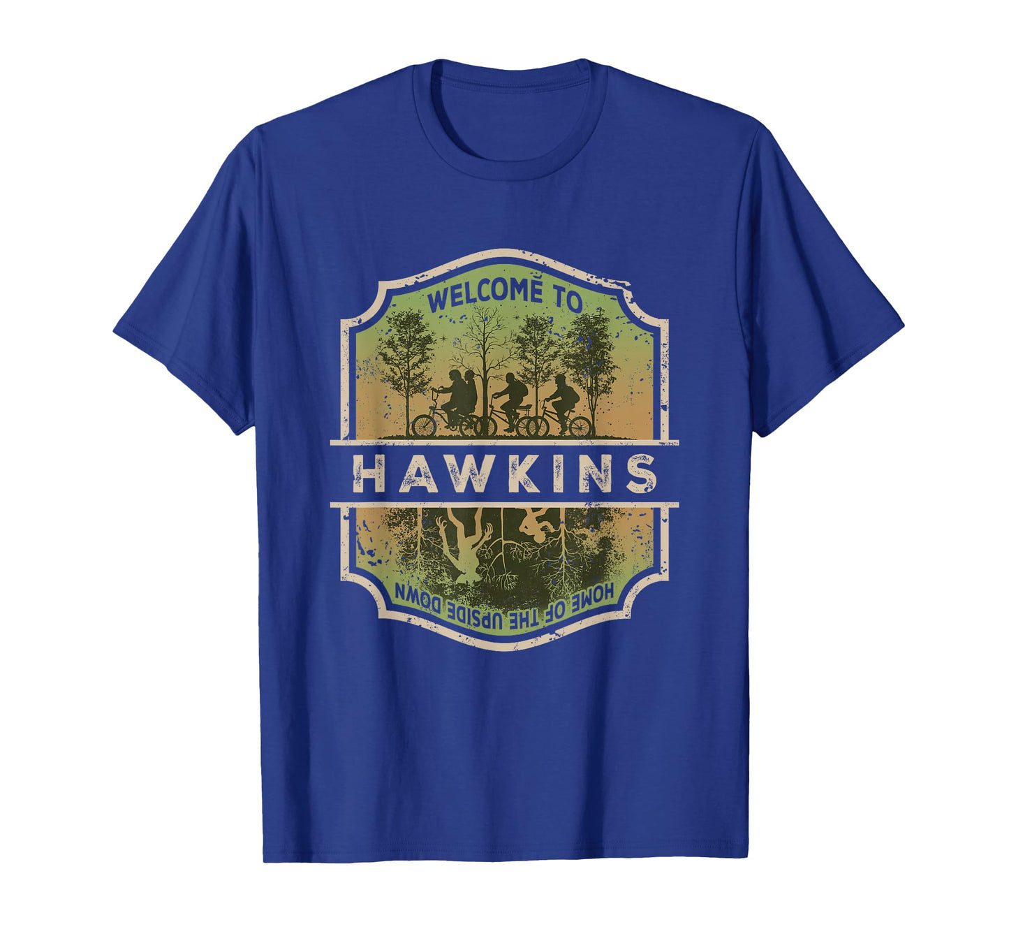 Stranger Things Welcome To Hawkins Upside Down Badge T-Shirt