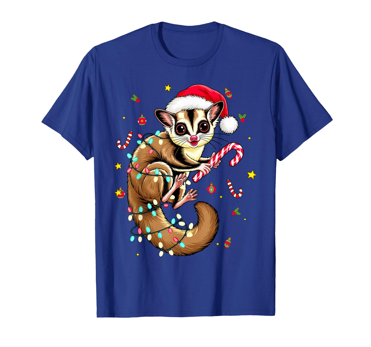 Christmas Sugar Glider Santa Hat Squirrel Gliding Animal T-Shirt