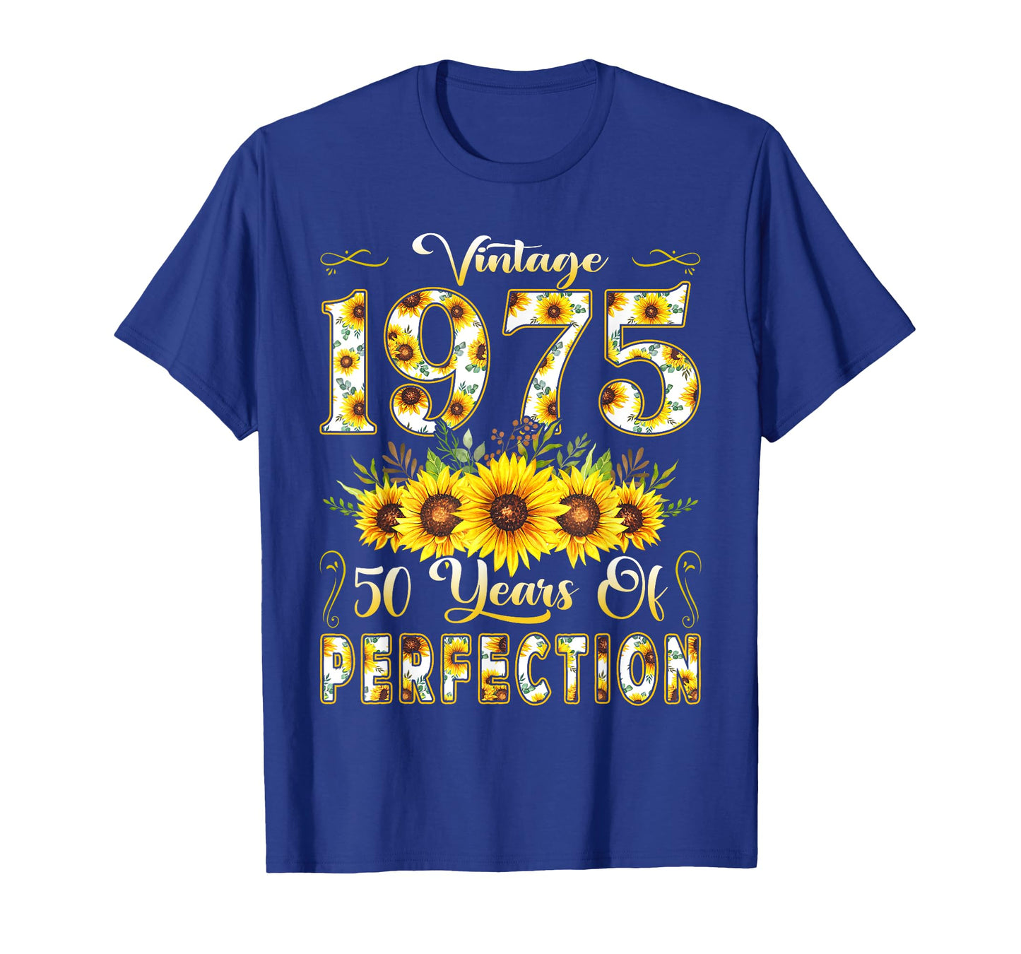 50 Year Old Vintage 1975 Sunflower 50th Birthday Girl Women T-Shirt