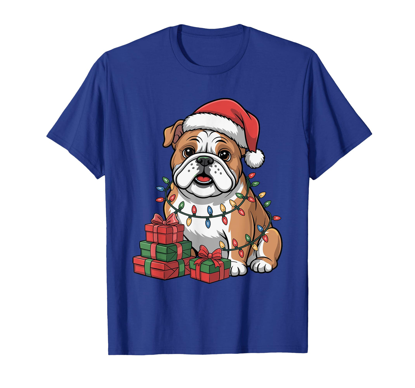 Cute Bulldog Christmas Xmas Design Funny Dog Lover Holiday T-Shirt