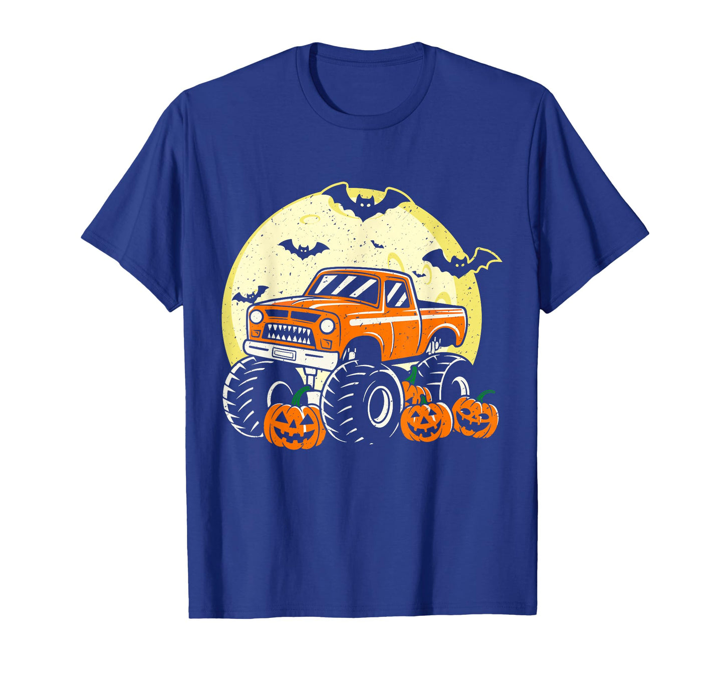 Monster Truck Halloween Jack O Lantern Moon Pumpkin Toddler T-Shirt