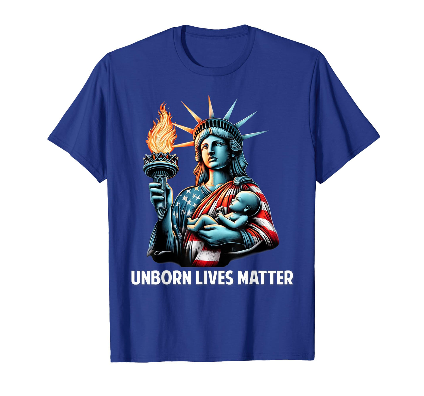 Patriotic American Unborn Lives Matter Pro-Life Catholic T-Shirt for Women Men