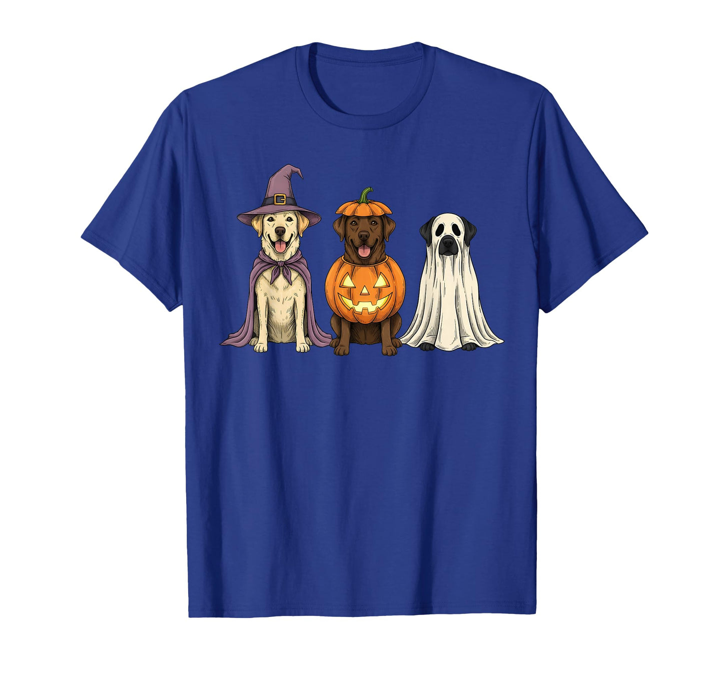 Spooky Ghost Labrador Retriever Pumpkin Halloween Dog Lover T-Shirt