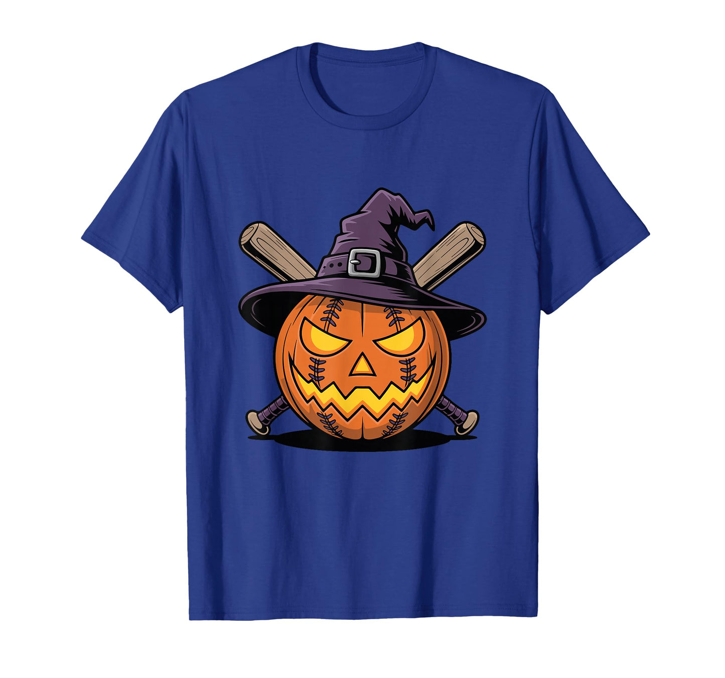 Halloween Baseball Pumpkin Witch Funny Spooky T-Shirt