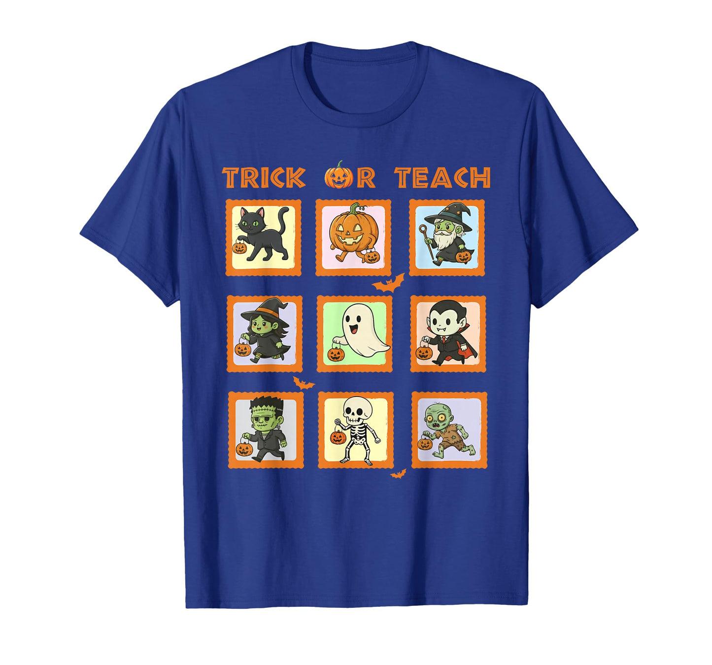 Halloween Teacher Stamps Cute Costumes Trick Or Teach Kids T-Shirt