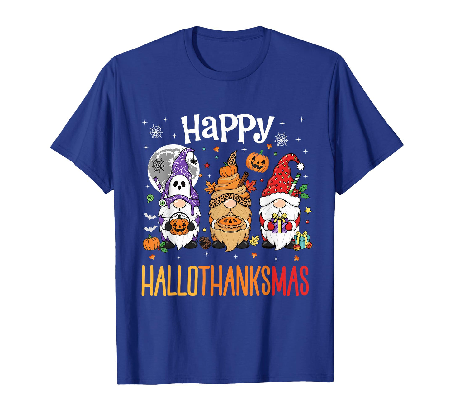 Happy Hallothanksmas Halloween Thanksgiving Christmas T-Shirt