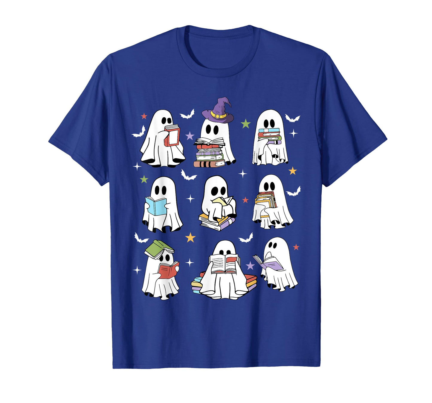 Retro Teacher Halloween Ghost Read More Books Teacher T-Shirt