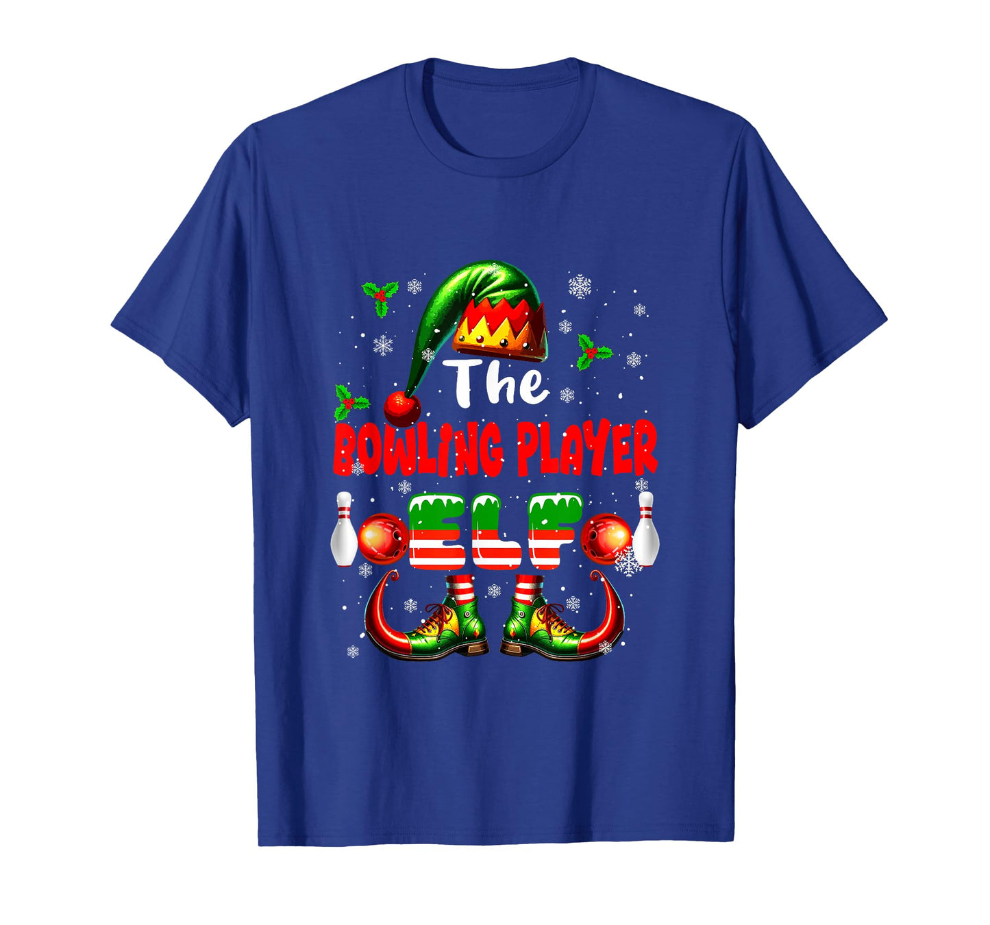 The Bowling Player Elf Christmas Job Team Matching Parties T-Shirt