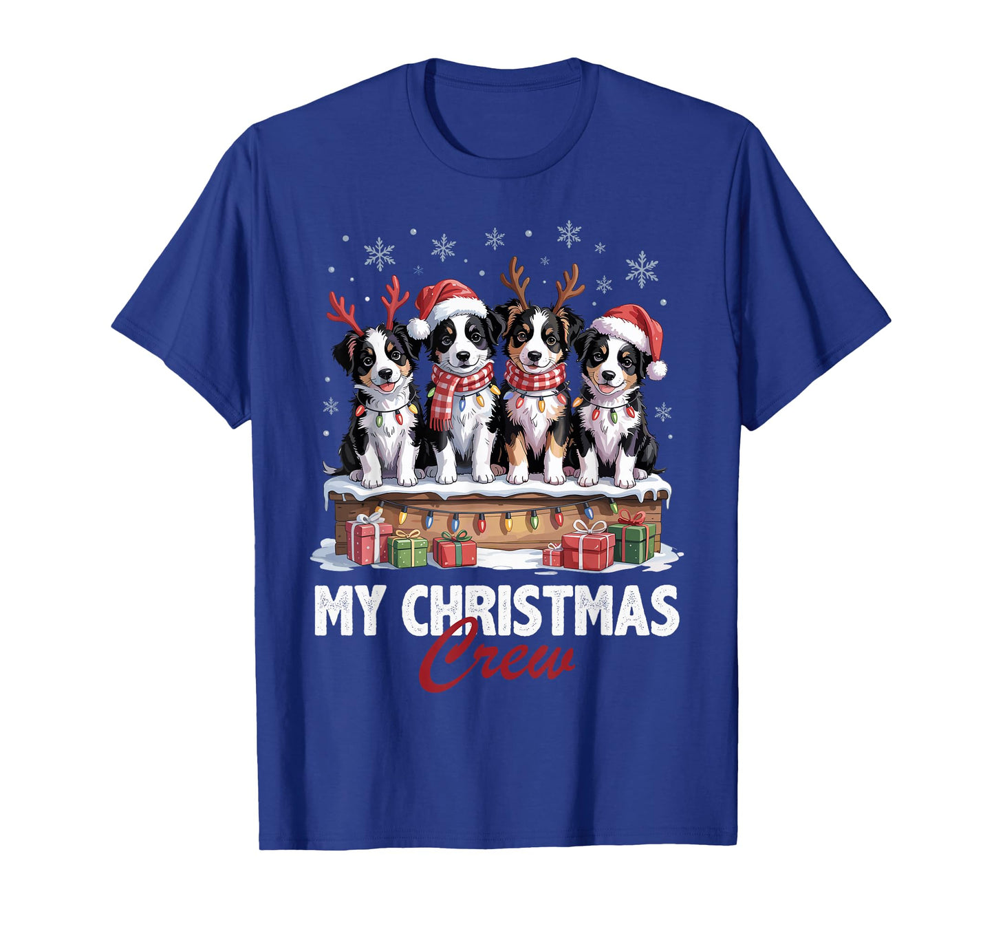 Border Collie Christmas Crew Funny Dog Lovers Holiday Pajama T-Shirt