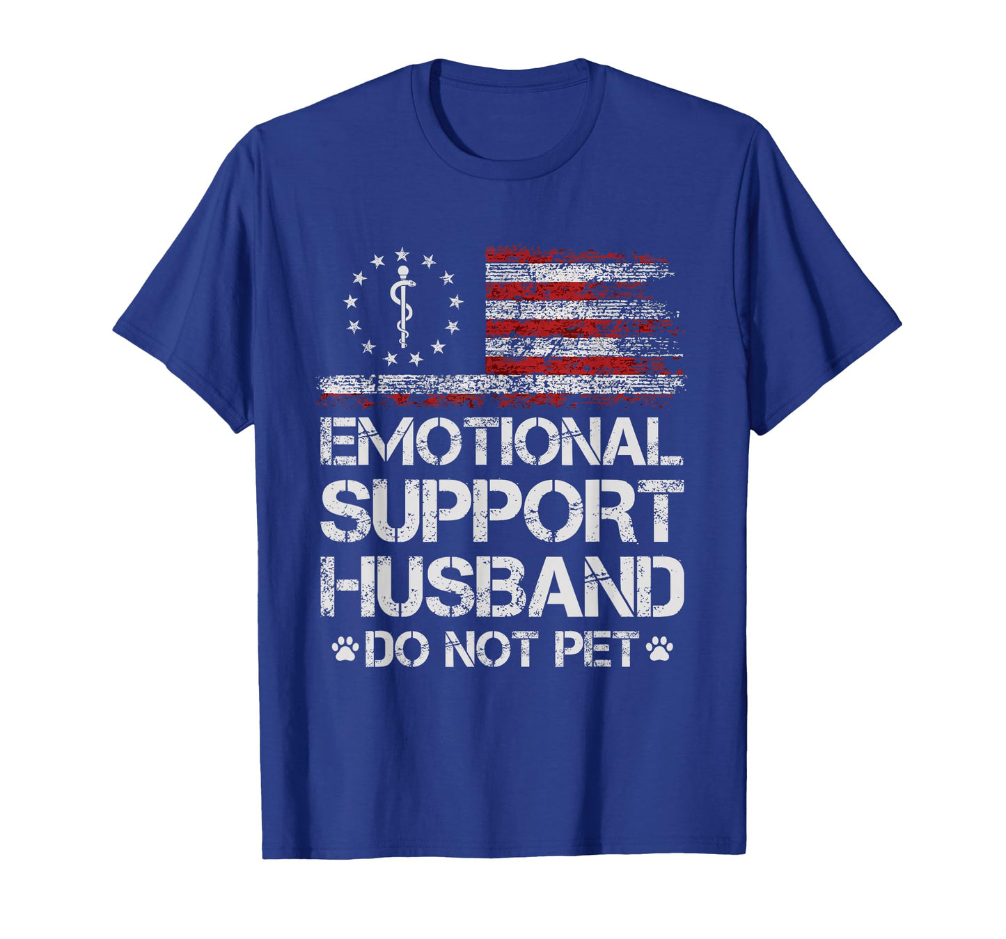 Emotional Support Husband Do Not Pet - Vintage American Flag T-Shirt
