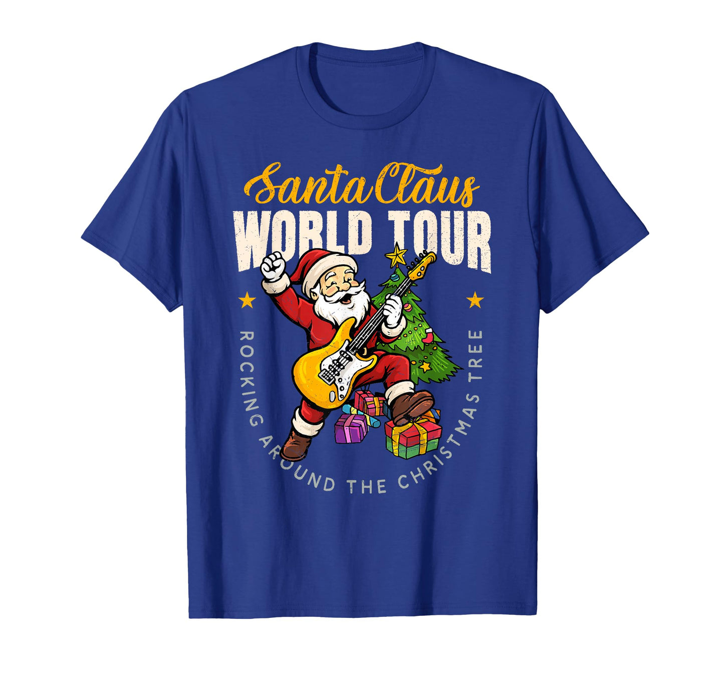 Santa Claus World Tour Rocking Around The Christmas Tree T-Shirt