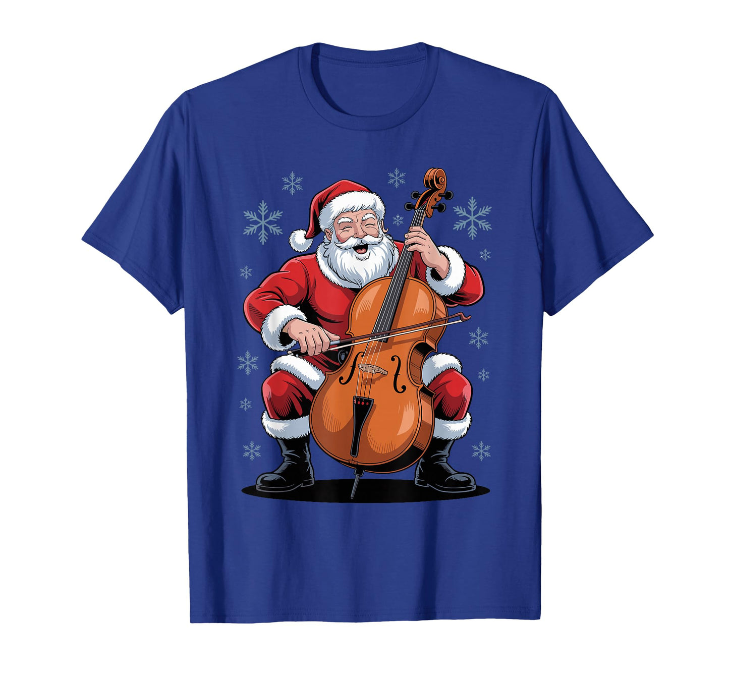 Santa Playing Cello Funny Holiday Chrismas Xmas Pajama T-Shirt