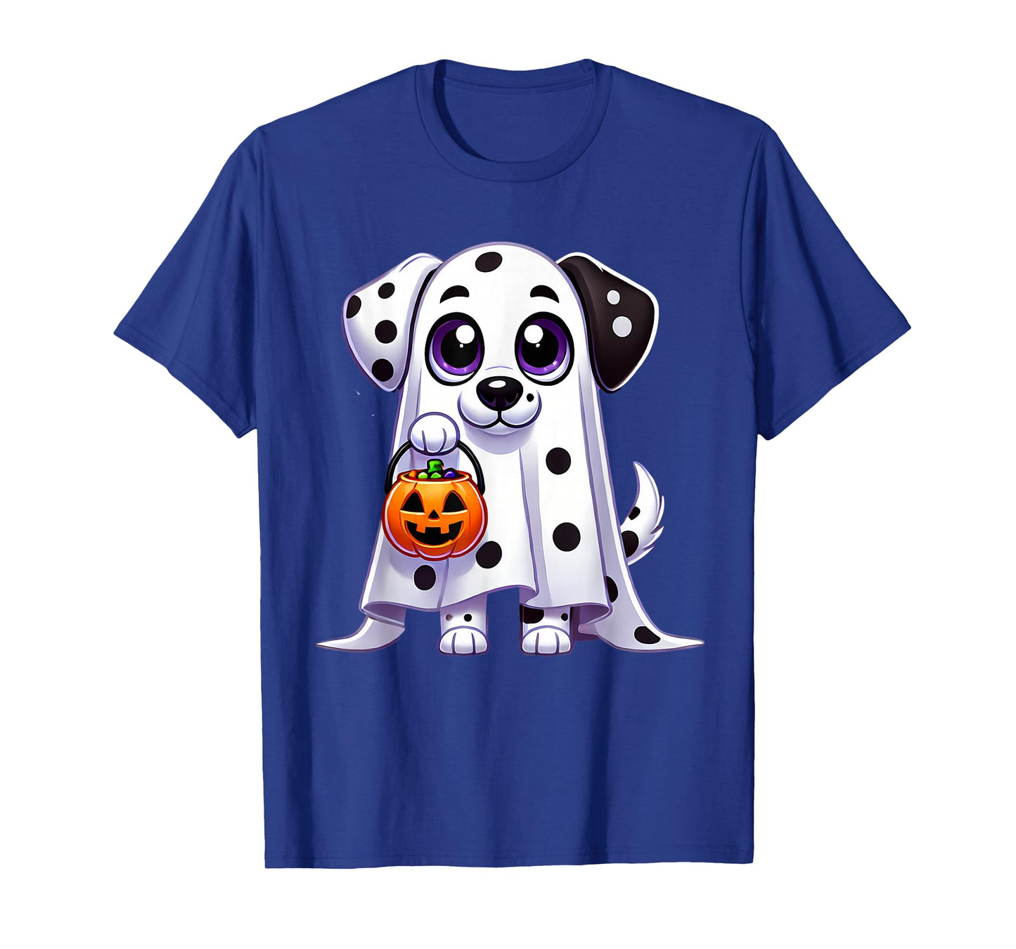 Dalmatian Ghost Halloween Dog Men Women Kids T-Shirt