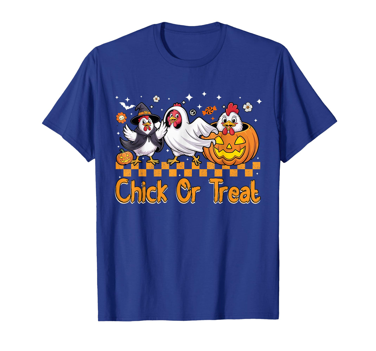 Retro Halloween Chick Or Treat Spooky Chickens Ghost Witch T-Shirt