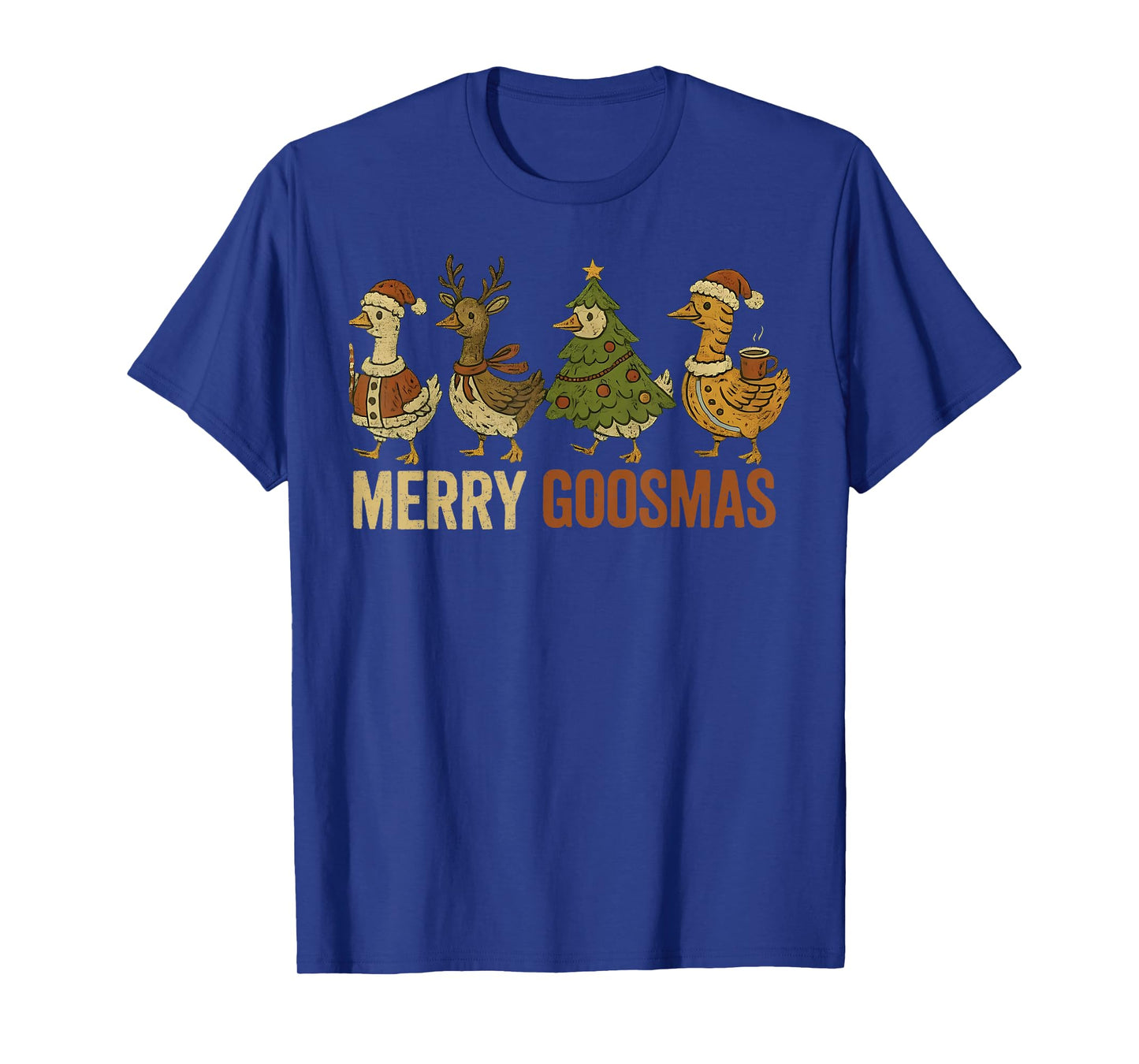 Merry Goosmas Duck Christmas Santa Reindeer Xmas Matching T-Shirt
